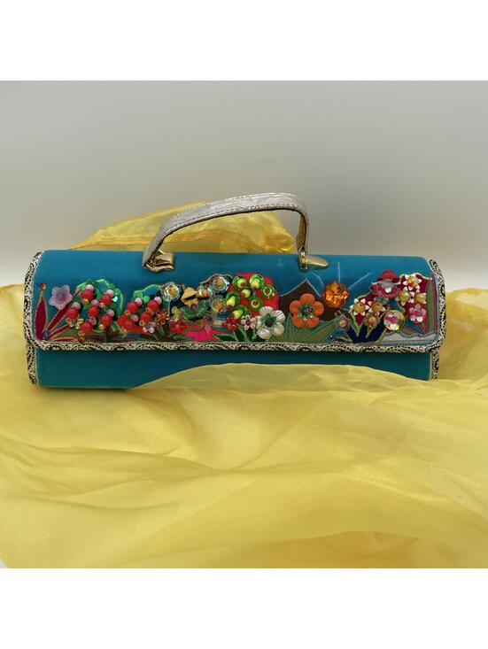 Handbags - Sandra Doll Handmade Velvet Boho Boutique Top Handle Bag RARE